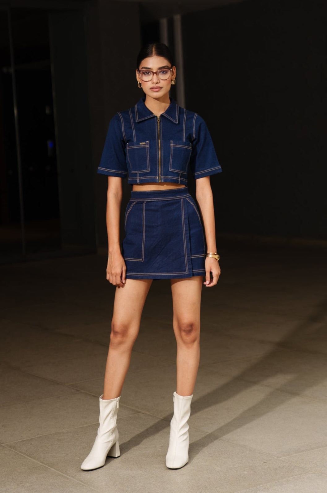 Raw Washed Denim Skort