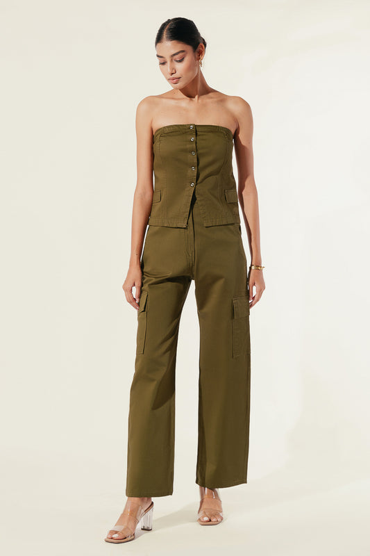 Moss Green Cargo Trouser